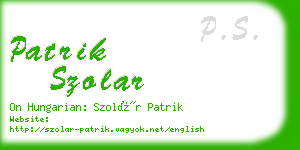 patrik szolar business card